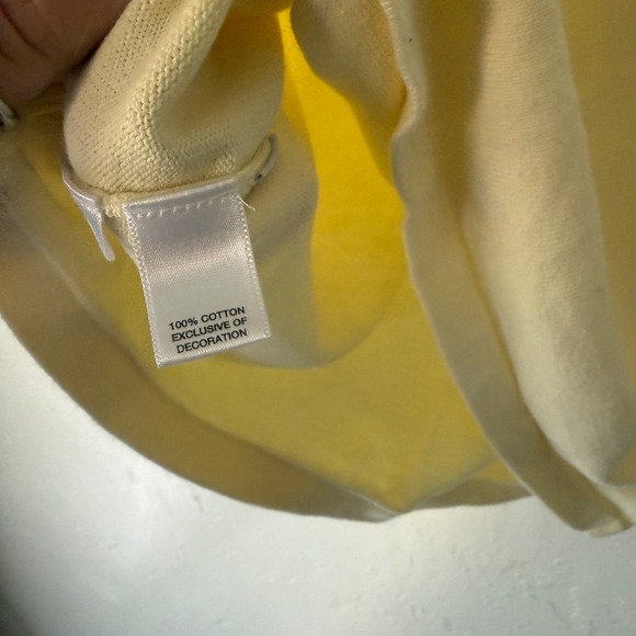 Ann Taylor Womens Sweater Top Beaded Neck Butter Yellow M‎ Dainty Cottage Fairy - Picture 9 of 9